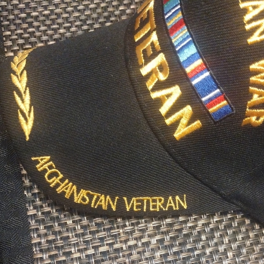 Black Afghanistan War Veteran Cap - Picture 2 of 6